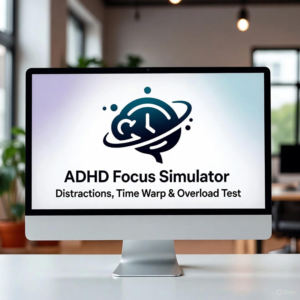 ADHD Focus Simulator – Distractions, Time Warp and Overload Test